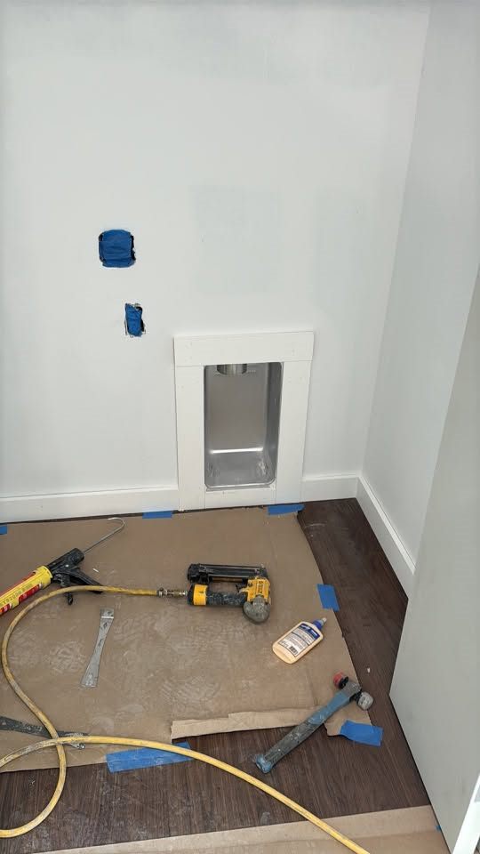 Interior work area during a carpentry project
